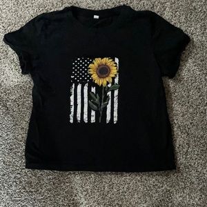 american flag & sunflower top